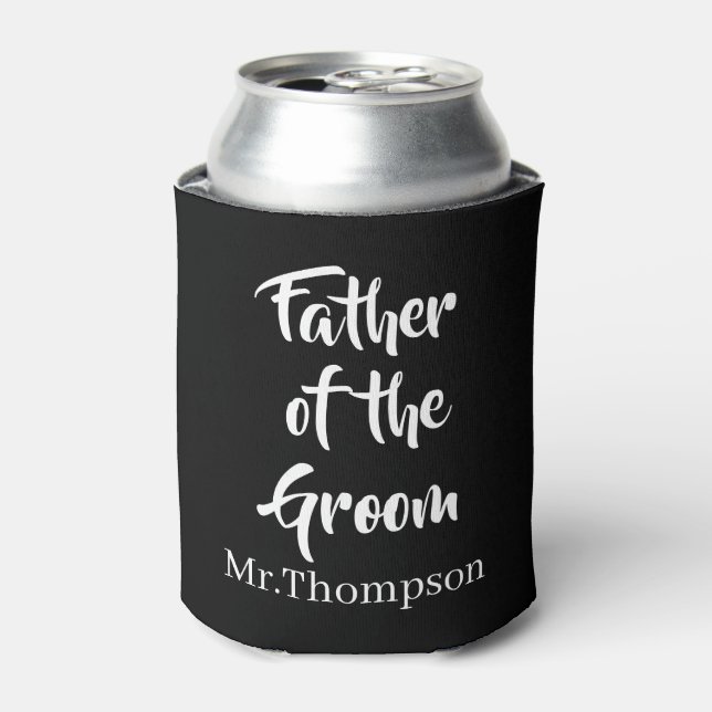Father of the Groom Custom Wedding Parent Gift Can Cooler (Can Front)