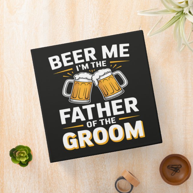 Father of The Groom Drinking Team 3 Ring Binder (In Situ)