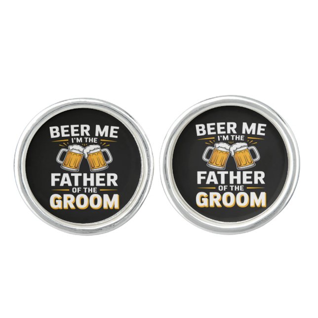 Father of The Groom Drinking Team Cufflinks (Front)