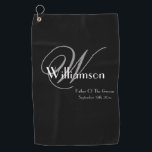 Father Of The Groom Gift Classic Monogram Modern  Golf Towel<br><div class="desc">Bridal Party Gifts Father Of The Groom Gift Classic Monogram Modern Cool Golf Towel. Click personalize this template to customize it with the monogram last name Initial, the first name, and the wedding date quickly and easily. Father Of The Groom Gift Classic Monogram Modern Golf Towel, is part of the...</div>