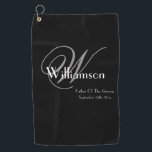 Father Of The Groom Gift Classic Monogram Modern  Golf Towel<br><div class="desc">Bridal Party Gifts Father Of The Groom Gift Classic Monogram Modern Cool Golf Towel. Click personalize this template to customize it with the monogram last name Initial, the first name, and the wedding date quickly and easily. Father Of The Groom Gift Classic Monogram Modern Golf Towel, is part of the...</div>