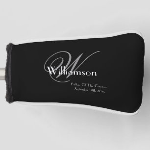 Father Of The Groom Gift Elegant Monogram Rustic Golf Head Cover