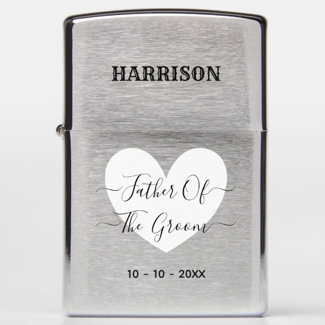 Father Of The Groom Gift Personalized Zippo Lighter (Front)