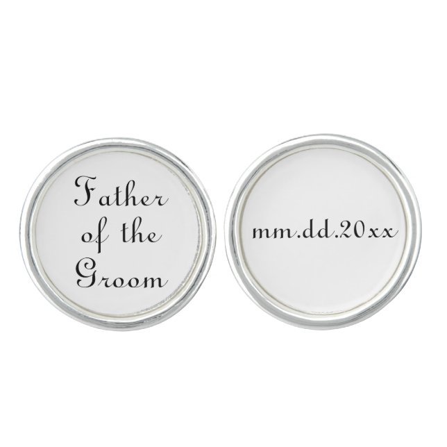 Father of the Groom Gift Wedding Day Cufflinks (Front)