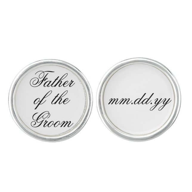 Father of the Groom Gift Wedding Present Cufflinks (Front)