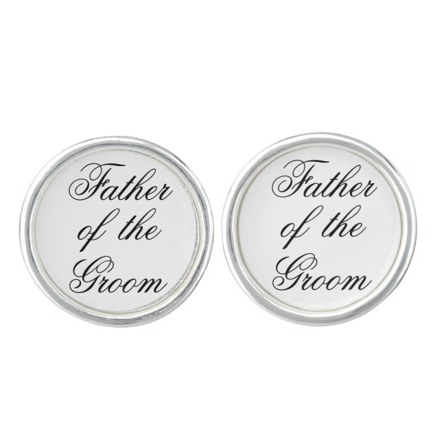 Father of the Groom Gift Wedding Present Cufflinks (Front)