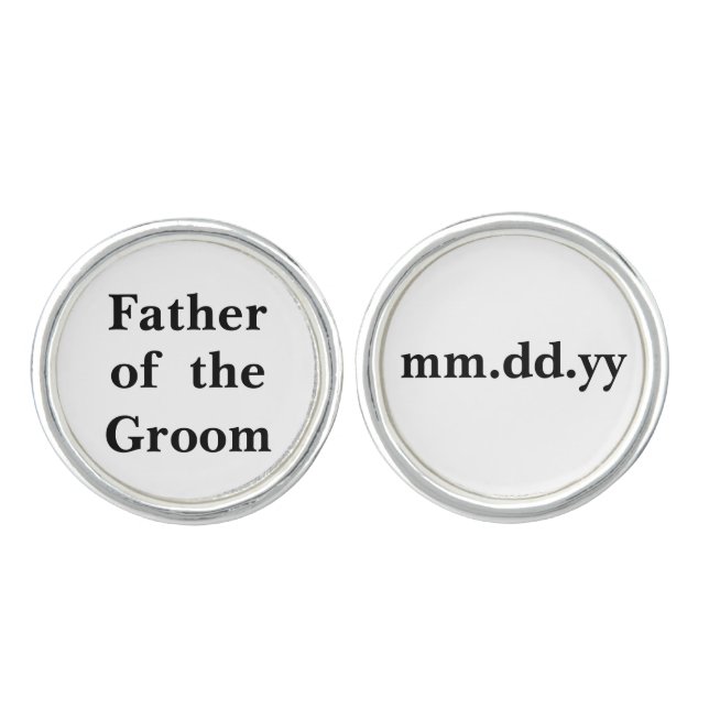 Father of the Groom Gift Wedding Present Cufflinks (Front)