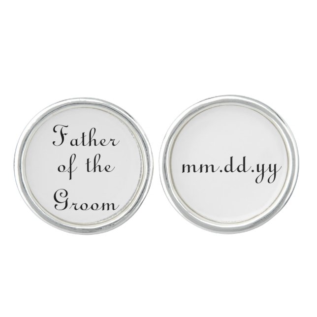 Father of the Groom Gift Wedding Present Cufflinks (Front)