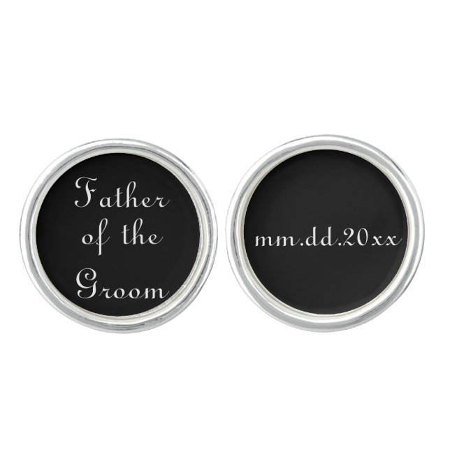 Father of the Groom Gift Wedding Present Cufflinks (Front)