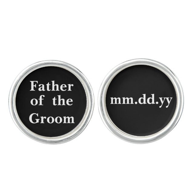 Father of the Groom Gift Wedding Present Cufflinks (Front)