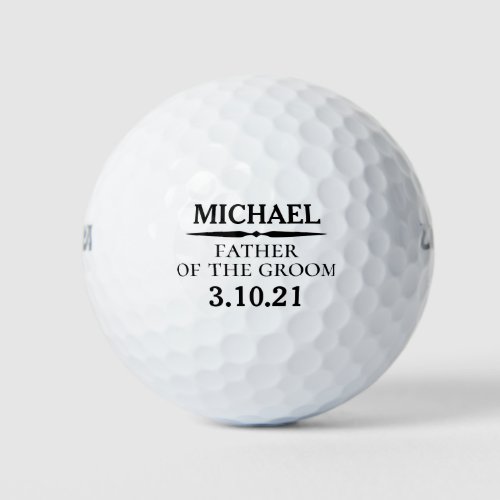 Father of the groom golf balls customized
