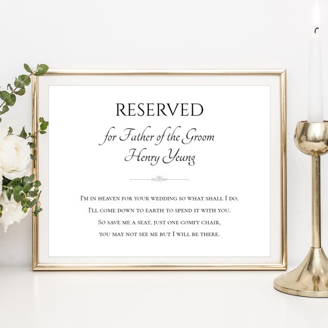 Father of the Groom I'm In Heaven For Your Wedding Poster (Creator Uploaded)