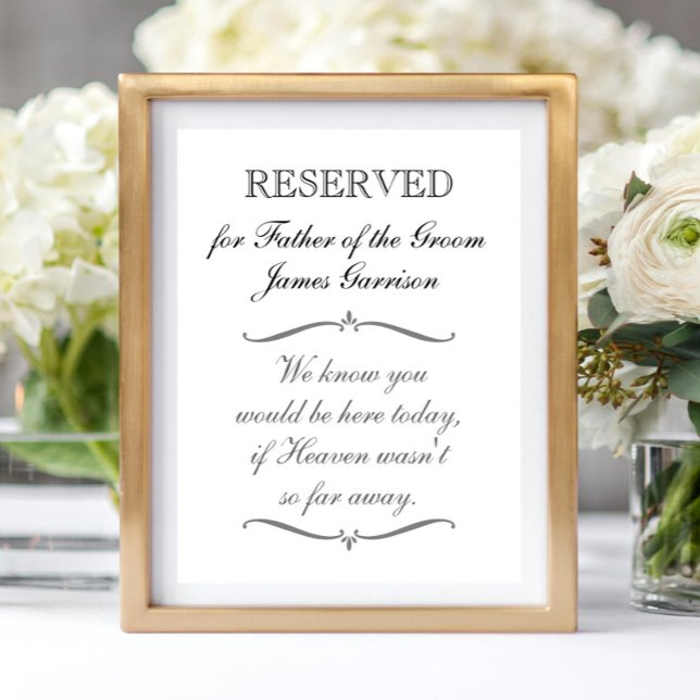 Father of the Groom Memorial Reserved Wedding Poster (Creator Uploaded)
