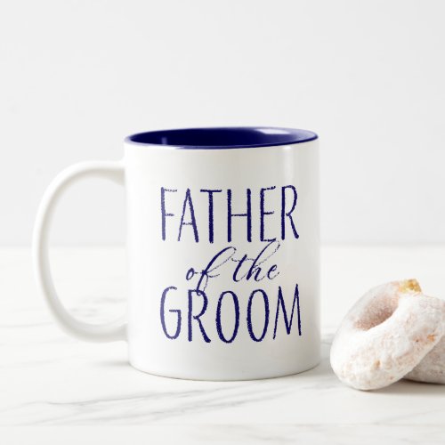 Father of the Groom Navy Blue Two_Tone Coffee Mug