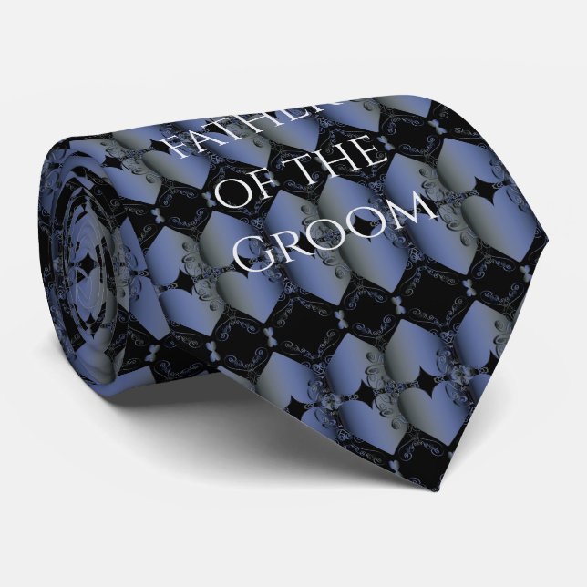 Father of the Groom Neon Blue Steampunk Wedding Neck Tie (Rolled)