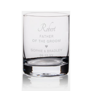 Father Of The Groom Personalised Wedding Party Rocks Glass