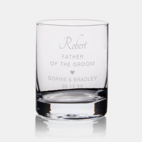 Father Of The Groom Personalised Wedding Party Rocks Glass