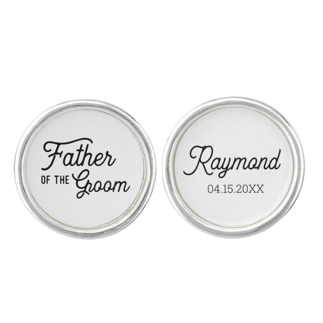 Father of the Groom Personalized Cufflinks (Front)