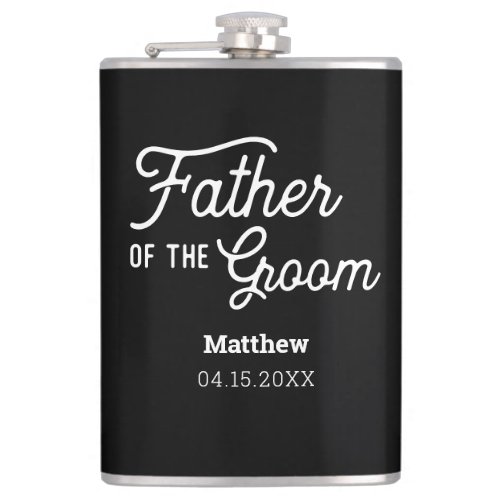 Father of the Groom Personalized Name Date Flask