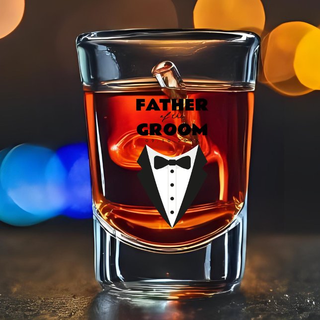 Father of the Groom Personalized Wedding Keepsake Shot Glass (Creator Uploaded)