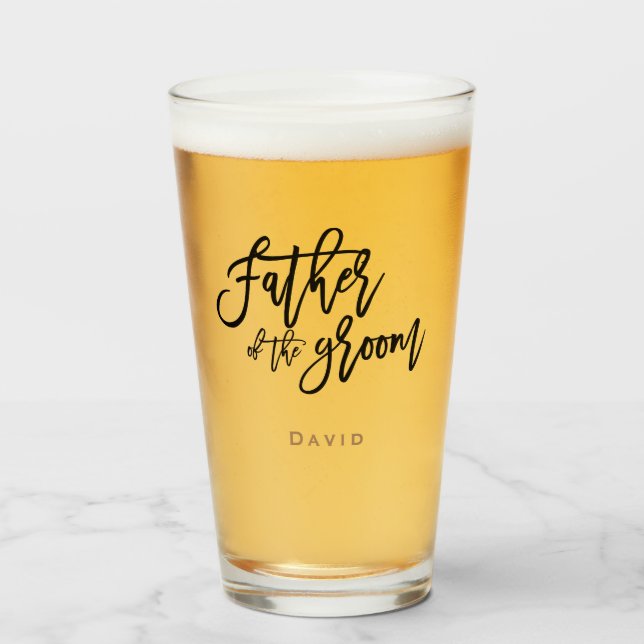 Father of the Groom script typography/name/gift Glass (Front Filled)