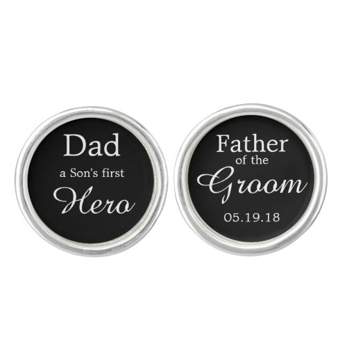 Father of the Groom Sons First Hero Cufflink