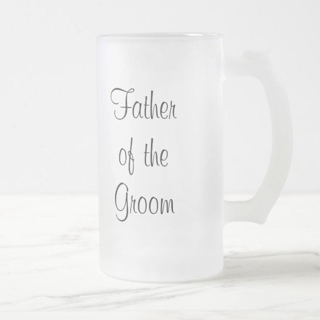 Father of the Groom Thank You Tankard Frosted Glass Beer Mug (Right)