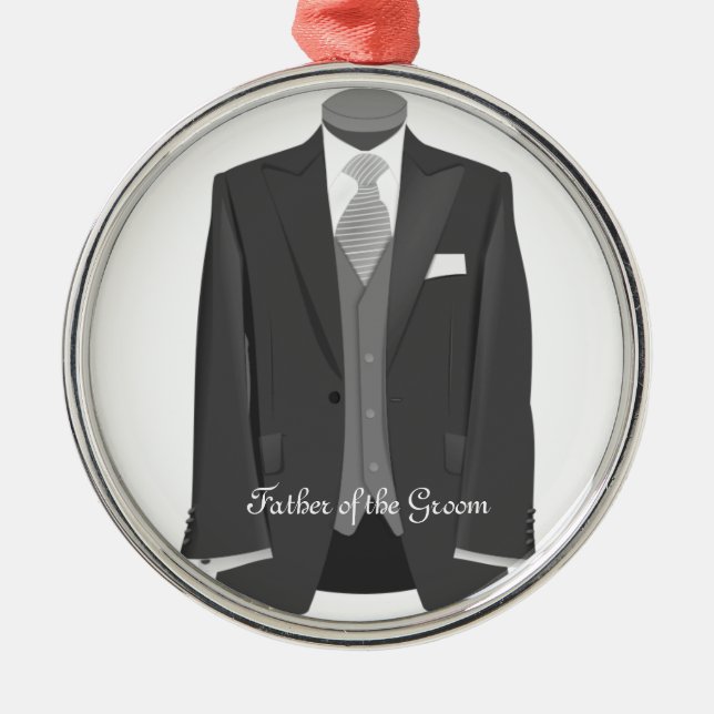 Father of the Groom Tuxedo Christmas Gift Ornament (Front)