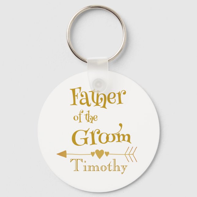 Father of the Groom Wedding Favor Gift Keychain (Front)