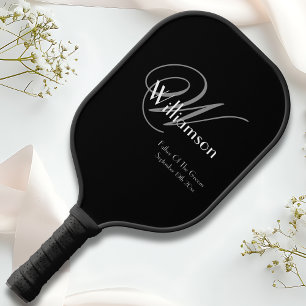 Father Of The Groom Wedding Gift Elegant Monogram Pickleball Paddle