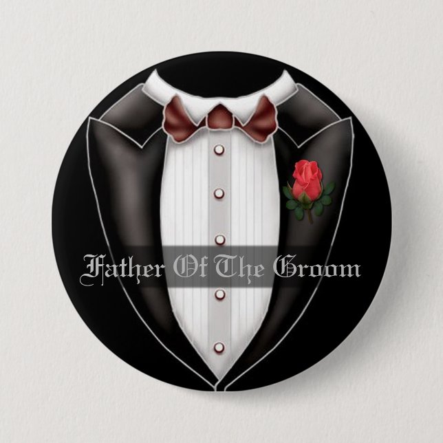 Father Of The Groom Wedding Party Button (Front)