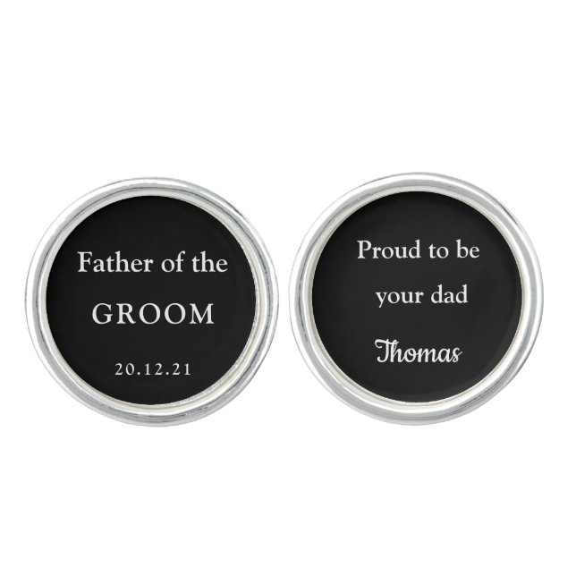 Father of the Groom wedding personalized gift dad Cufflinks (Front)