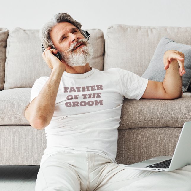 Father of the Groom White Wedding Party T-Shirt (Creator Uploaded)