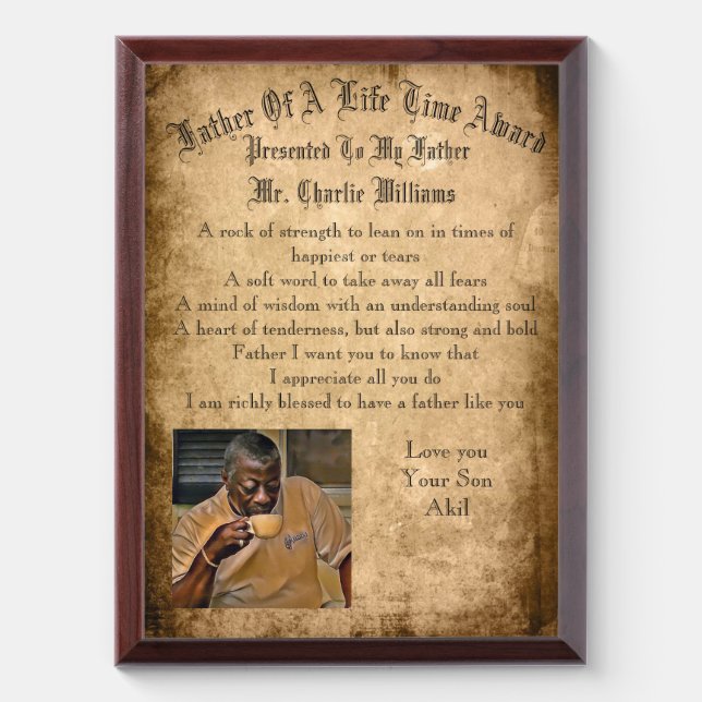 Father of the year Award Plaque (Vertical)