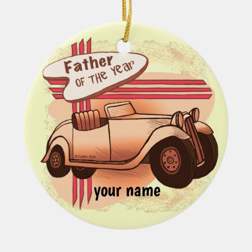 Father Of The Year custom name Ceramic Ornament