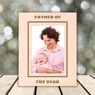 Father Of The Year Custom Text Dad Daddy Papa Cool Engraved Frames