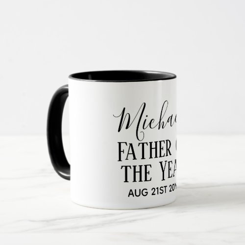 Father of the YEAR DAD Husband Man CUSTOPM TEXT Mug