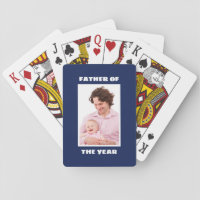Father Of The Year Personalized Custom Photo Daddy Playing Cards