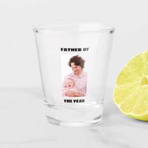 Father Of The Year Personalized Custom Photo Daddy Shot Glass