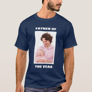 Father Of The Year Personalized Custom Photo Daddy T-Shirt