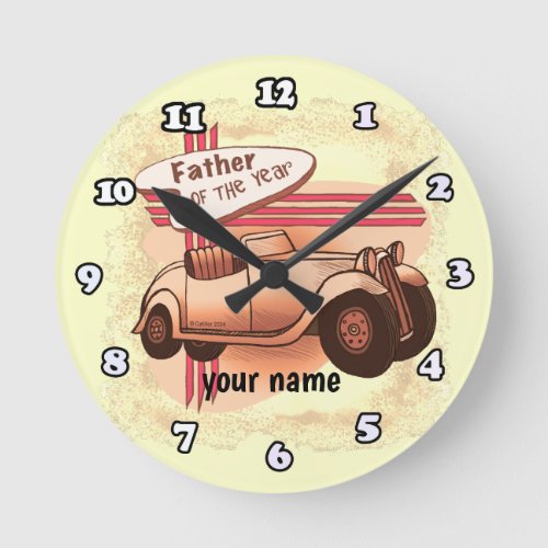 Father Of The Year  Round Clock