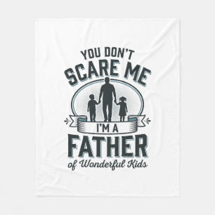 Father of Wonderful Kids Vintage Quote Design_1 Fleece Blanket