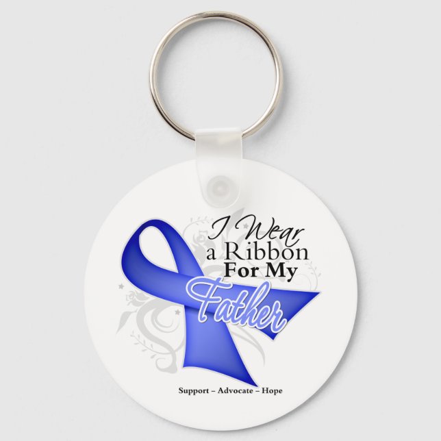 Father Periwinkle Ribbon - Stomach Cancer Keychain (Front)