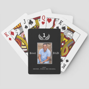 Father photo black white names poker cards