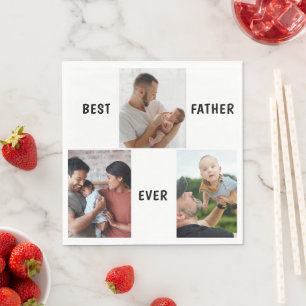 Father Photo Collage Custom Giant Napkins
