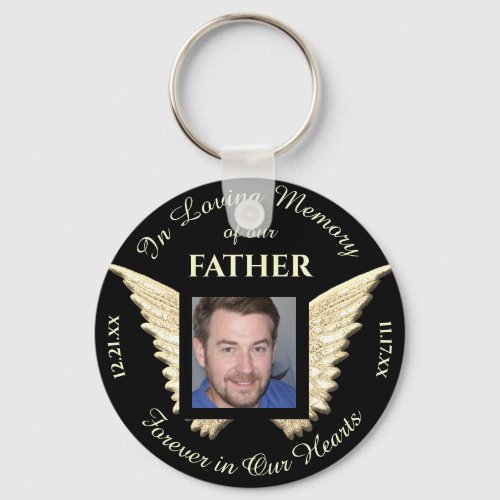 Father Photo Memorial Keychain