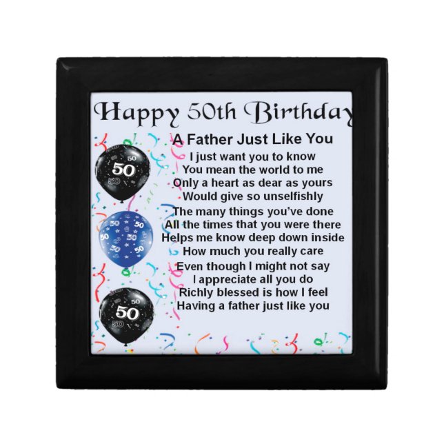 Father Poem - 50th Birthday Gift Box (Front)