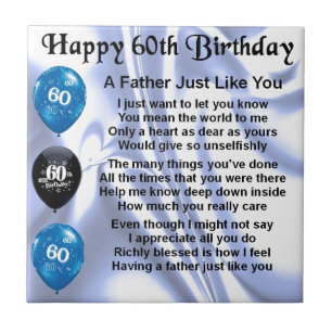 Father Poem - 60th Birthday Ceramic Tile
