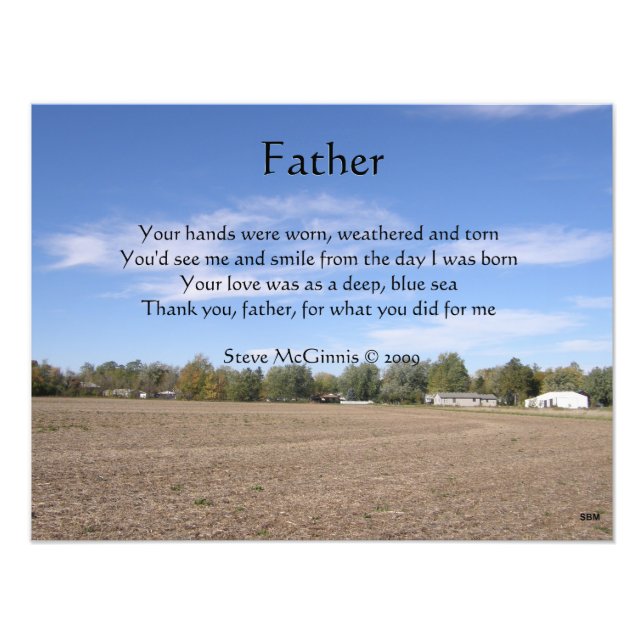 Father Poem Photo Print (Front)