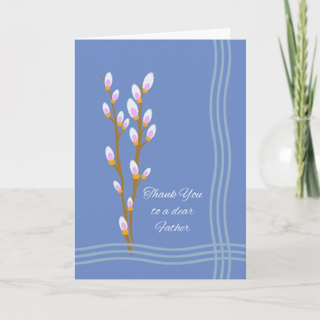 Father Priest Thank You Sympathy with Catkins Card (Front)